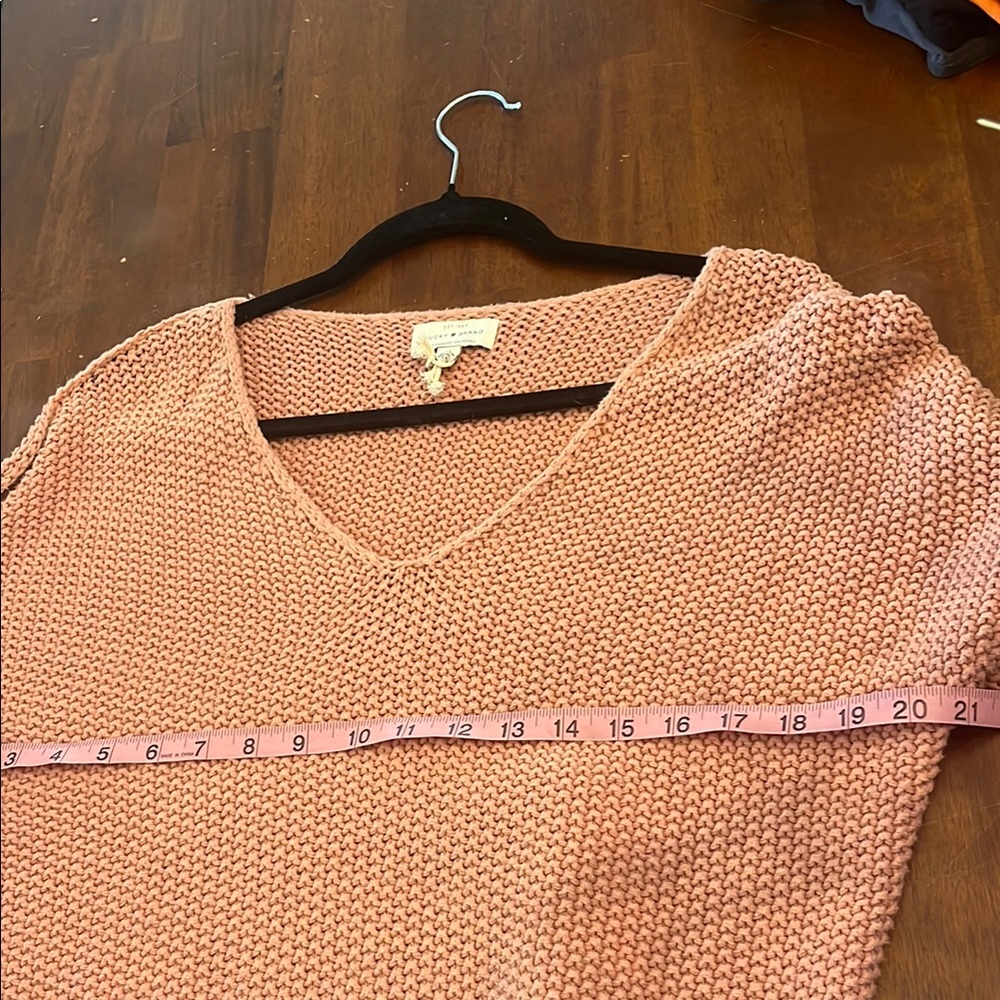 Lucky Brand Pink V-Neck Knit Sweater - Picture 4 of 5